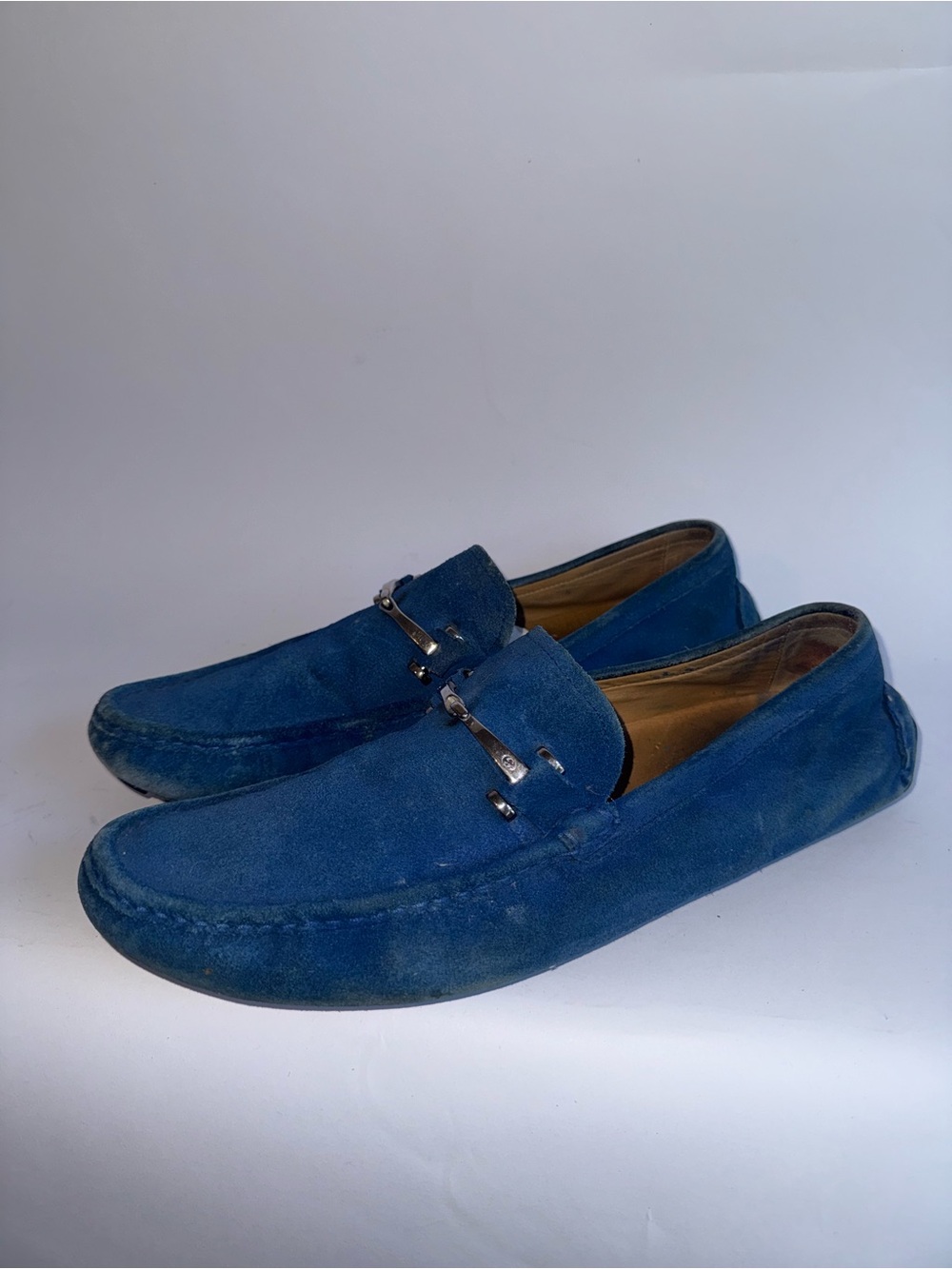 Gucci Blue Suede Horsebit Driving Loafer Men’s Size 12